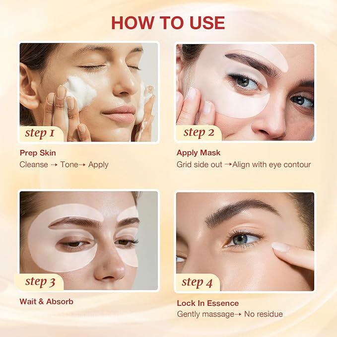 GONIM Under Eye Patches 360° Fit, Eye Mask with Collagen Peptide, Salmon DNA PDRN, Caffeine,Retinol & Niacinamide, Eye Patches for Puffy Eyes and Dark Circles, Travel Essentials 4 pairs