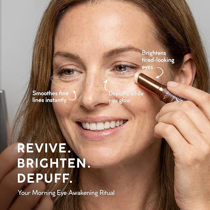 VELAMO ADVANCED Caffeine Eye Stick: Energizing & Hydrating Under Eye Balm for Dark Circles & Puffiness - Travel Essentials, Portable & Perfect for On-the-go Use, 0.1 OZ/3g 2 Pcs