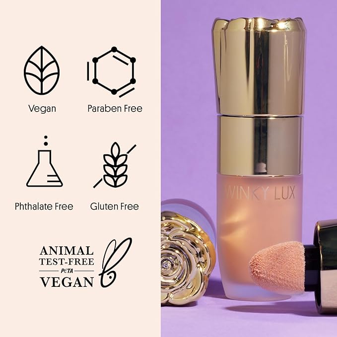 Winky Lux Cheeky Rose Liquid Highlighter - Gel Cream, Blendable & Buildable Pigment, Long Lasting Weightless Dewy Finish, Champagne, Moonlight