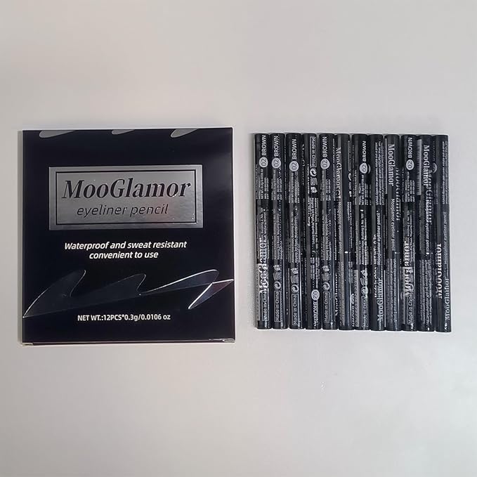 New 12 Pcs Black Eyeliner Pencil Gel Eyeliner Pen with Retractable and Waterproof Eye Liner for Bold and Defined Eye Liner(Black)