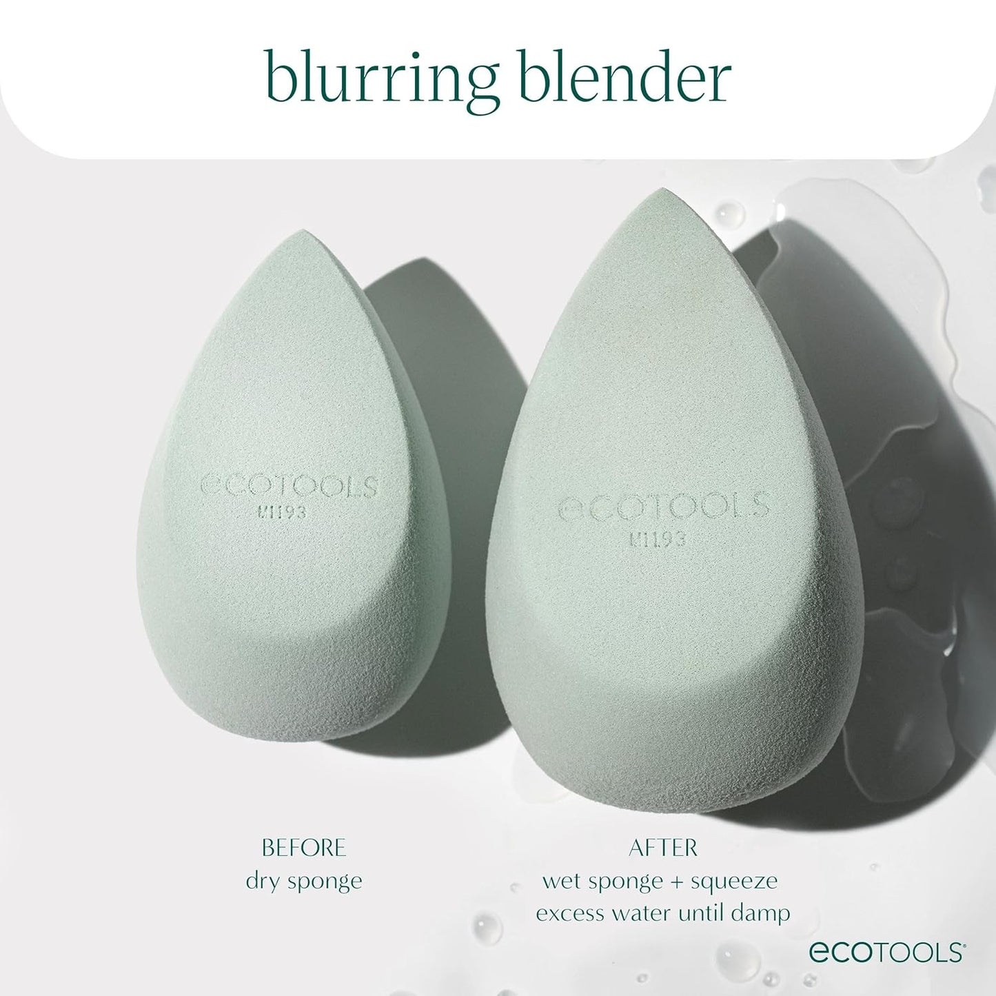 Blurring Blender Makeup Sponge Duo, Makeup Blender Sponge for Blurred Skin, for Liquid & Cream Foundation, Cloud Coverage Memory Foam, Eco Friendly & Latex Free, Cruelty-Free & Vegan, 2 Count
