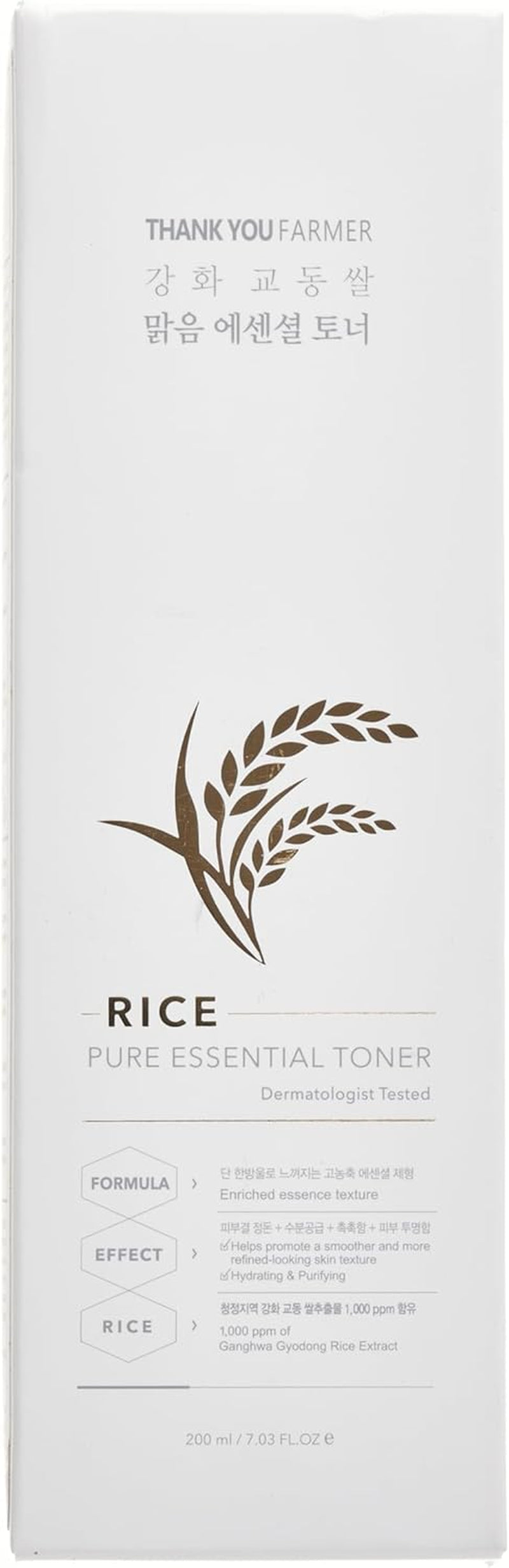 Rice Pure Toner – Hydrating K-Beauty Face Milk with Niacinamide & Centella – Vegan Korean Skincare for Men & Women, All Ages – Natural Toner for Dry, Sensitive Skin (7.03 Oz)