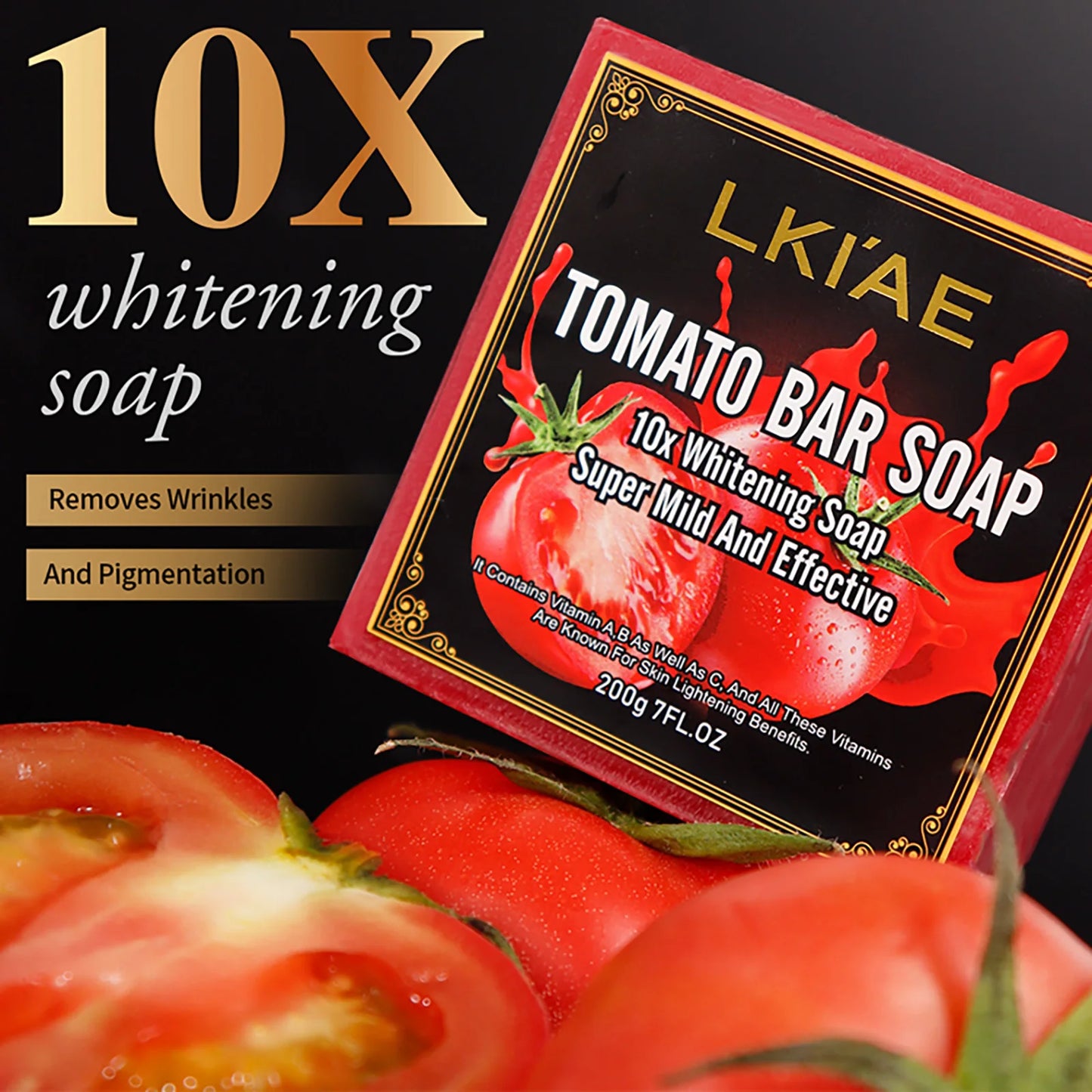 Organic Tomato Soap Bar, Lightening Skin, Deeply Clean, Exfoliate, Remove Dark Spots, Moisturizing, for Face and Body