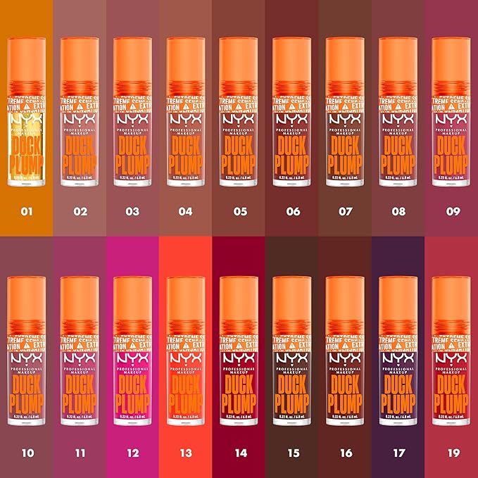 NYX PROFESSIONAL MAKEUP Duck Plump High Pigment Lip Gloss, Lip Plumper Gloss with Spicy Ginger - Clearly Spicy
