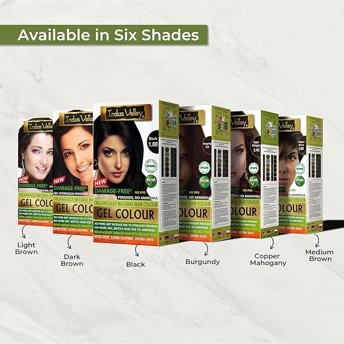 Indus Valley Natural Organic Damage Free Gel Hair Color | Hair Dye, Ammonia Free, Vegan & Cruelty Free | Up to 100% Gray Coverage, Long Lasting Results |Dark Blond 6.0 (20gram+200ml)