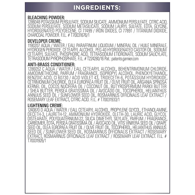 Garnier Hair Color Nutrisse Ultra Color Nourishing Crème, PL3 Ultra Cool Platinum (Charcoal), Permanent Hair Dye, 1 Count (Packaging May Vary)
