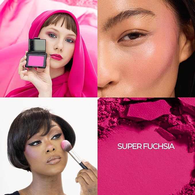 Blush Rush (Cherry Bomb) - Powder Blush for Cheeks & Face with High Pigments for Shiny, Healthy Natural Finish – Buildable, Sweat Proof & Vegan