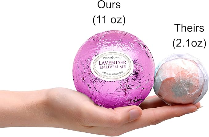 Ocean Breeze Lavender Bath Bombs Gift Set of 2 with Size 7 Ring Surprise Inside Each Made in USA