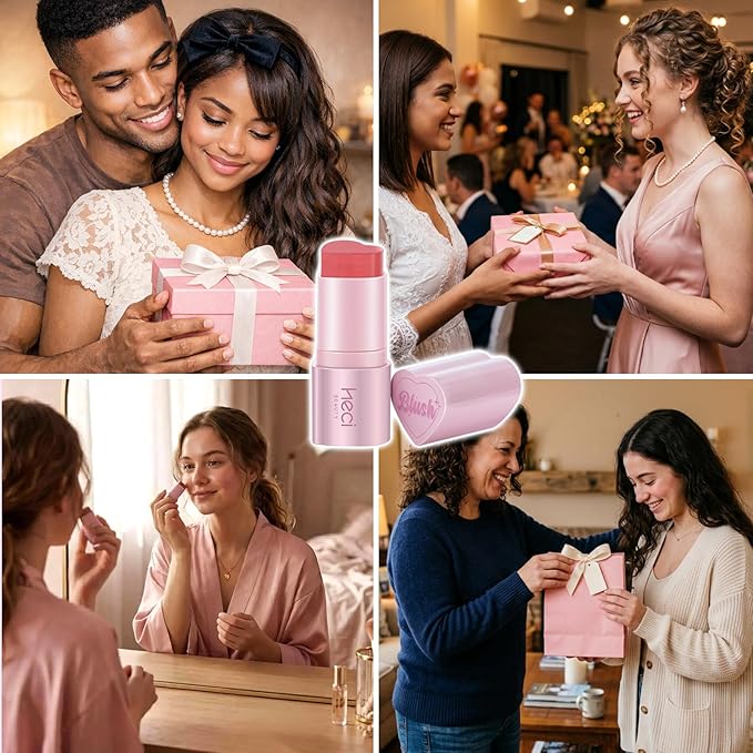 Cream Blush Stick - Multi-Use Makeup for Cheeks & Eyes, Lightweight & Blendable Formula, Satin Glow Finish, Hydrating Cream Blush for All Skin, Long Lasting Wear, ROSEWOOD, 0.25 oz