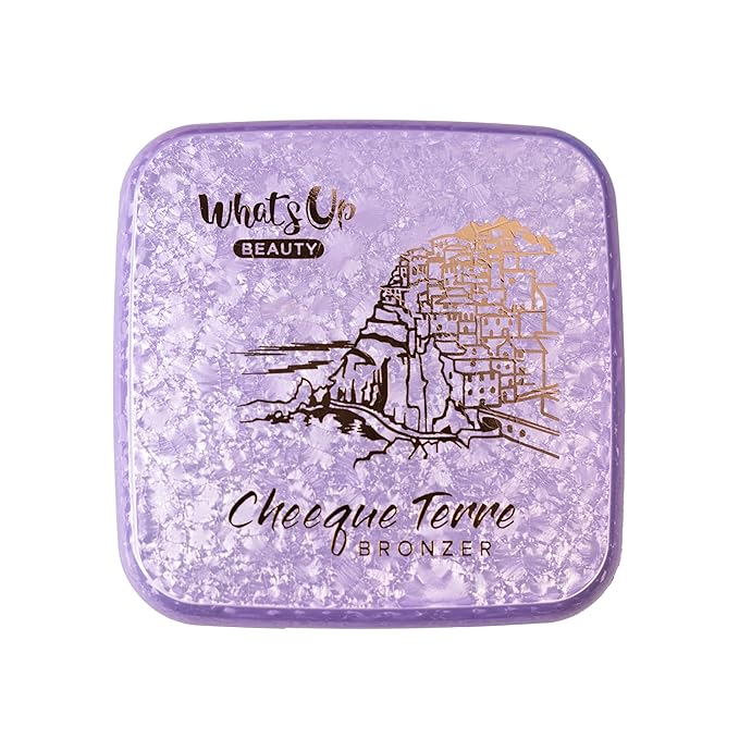 Whats Up Beauty - Cheeque Terre Bronzer - Shade 40 Deep Clean Cruelty Free Vegan Natural Made in Italy Niacinamide Hyaluronic Acid Actives Cheek Makeup