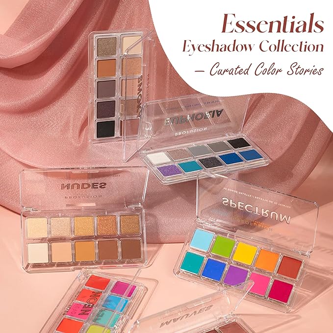 Profusion Cosmetics 10 Shades Eyeshadow Palette - Highly Pigmented Multi-Finish Formula, Effortless Day to Night Smoky Eye Looks, Vegan & Cruelty-Free Makeup, Euphoria