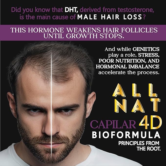 All NAT Hair Growth & Shine | 4D Bioformula Drink with 22 Active Ingredients | Supports Healthy Hair Growth, Stronger Follicles & Natural Shine | for Women & Men | Vegan · Sugar-Free · 300g