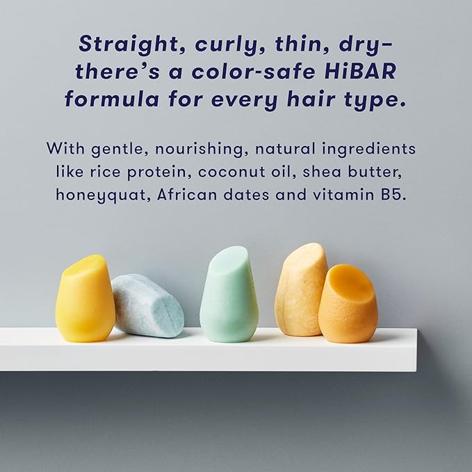 HIBAR Conditioner Bar, All Natural Hair Care, Plastic Free, Made with Eco Friendly Ingredients, Travel Size, Color Safe, Solid Sustainable Bars, Zero Waste (Maintain)