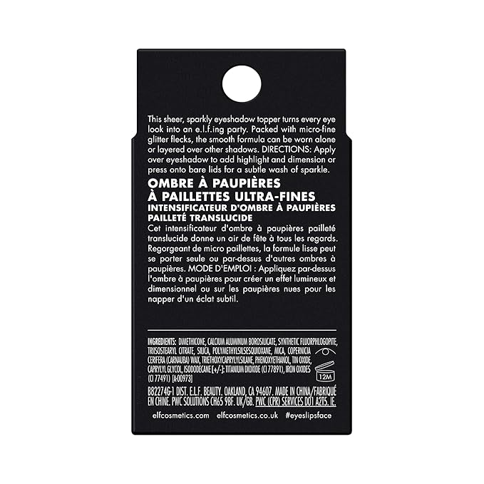 e.l.f. Fine As Fleck Glitter Eyeshadow, Long-Lasting Sheer Eye Makeup With A Shimmer Finish, Soft, Smooth Formula, Vegan & Cruelty-Free, Hypebiscus