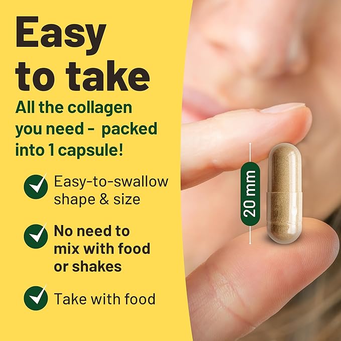 Vegan Collagen Supplements with Biotin for Hair, Skin, Nails & Joints - 2 Months Supply. Cruelty Free Plant Based Collagen Vegan, Vegetarian Collagen Booster Pills. Vegan Collagen for Women and Men