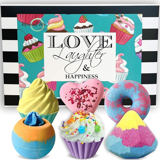 Bath Bombs for Girls – 6 Organic Bath Bombs Gift Set with Natural Ingredients, Aromatherapy Bubble Bath Fizzy for Kids, Teens, Women – Skin Moisturizing Bathbombs for Girls, Easter Basket Essentials