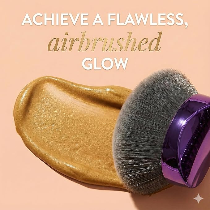 ZAQ Body Kabuki Brush & Self Tanner Applicator - Large Flat Top Blending Brush for Body Makeup, Foundation, and Sunless Tanning Mousse - Soft, Durable Vegan Bristles for Streak-Free Finish