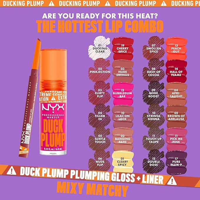 NYX PROFESSIONAL MAKEUP Duck Plump Plumping Lip Liner, Matte Pencil With Up To 10HR Wear, Syringe Sienna (Sienna Brown Lip Liner)