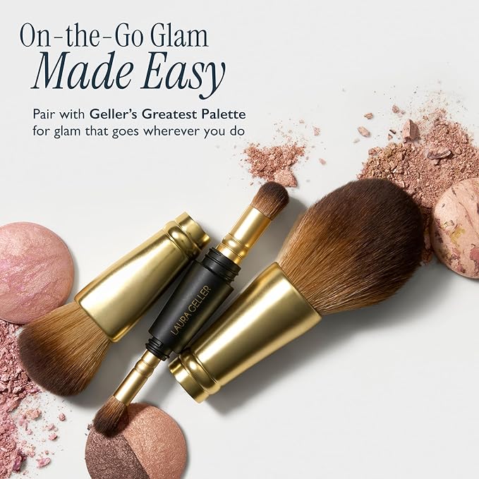 LAURA GELLER NEW YORK Cosmetic Professional Makeup Brushes - Cruelty-Free - 20 4-in-1 Travel Makeup Brushes