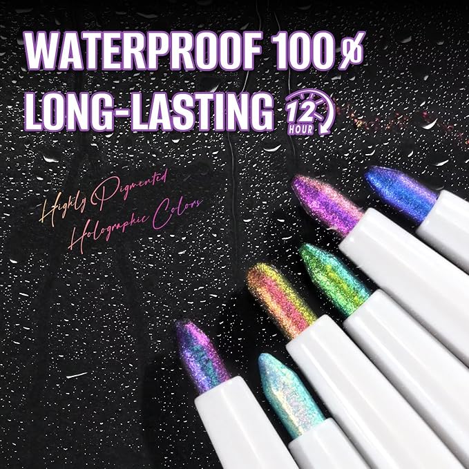 CHARMACY Chameleon Eyeliner Gel Pen, Color Changing Eyeliner, Long-Lasting, Waterproof & Smudge-Proof Formula, Metallic & Shimmer Shades for Creative Makeup, Easy Application (B02)