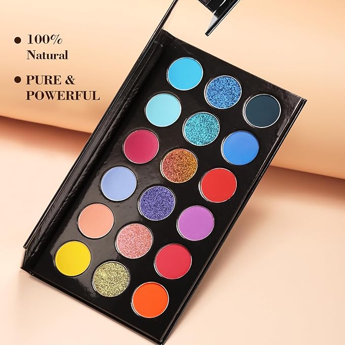 18 color eyeshadow palette,vegan eye shadow with special colors eyeshadow cosmetic Matte duochrome eyeshadow (make up-1)