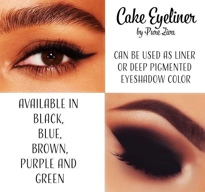 Matte Forest Emerald Green Cake Eyeliner & Pressed Eyeshadow, Water Activated Powder; Gluten & Cruelty Free