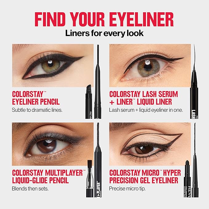 REVLON ColorStay Pencil Waterproof Eyeliner, Smudge-Proof, Eye Makeup with Built-In Sharpener, 211 Cherry, 0.01 oz
