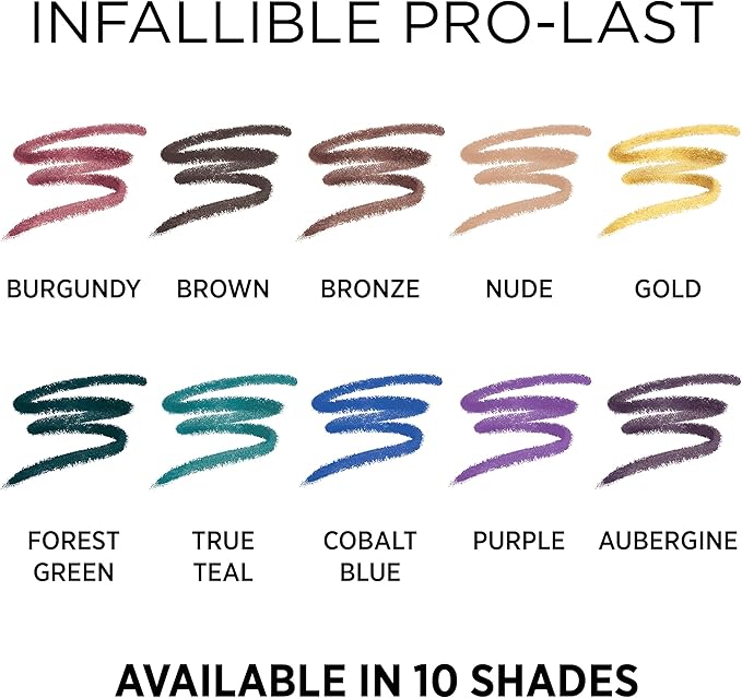 L'Oreal Paris Makeup Infallible Pro-Last Pencil Eyeliner, Waterproof and Smudge-Resistant, Glides on Easily to Create any Look, Ivy, 0.042 oz.