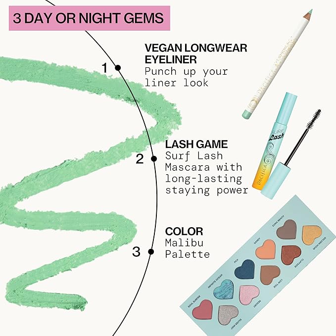 Pacifica Waterproof Eyeliner Pencil – Pastel Mint Green Liner Longwear, Smudge-Proof, Eye Liner Eye Makeup Vegan & Cruelty-Free Ophthalmologist Tested