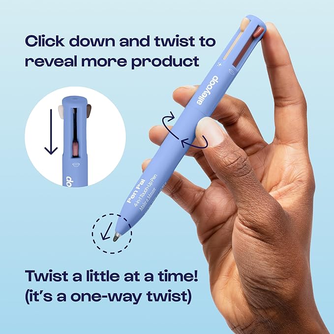 Alleyoop Pen Pal 4-in-1 Makeup Pen – Comes with Eyeliner, Lip Liner, Highlighter Makeup & Eyebrow Pencils for Women – Portable, Touch-Up On the Go – Cruelty-Free, Vegan (In A Rouge (Light)