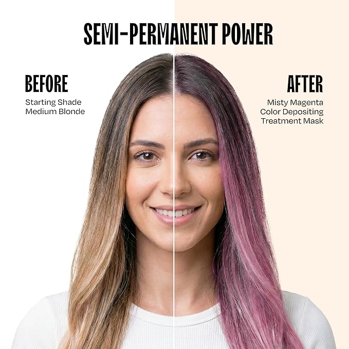Overtone Haircare Color Depositing Conditioner - 8 oz Semi-Permanent Tint with Shea Butter & Coconut Oil - Temporary Vegan, Cruelty-Free Hair Tint/Dye - Smoky Magenta