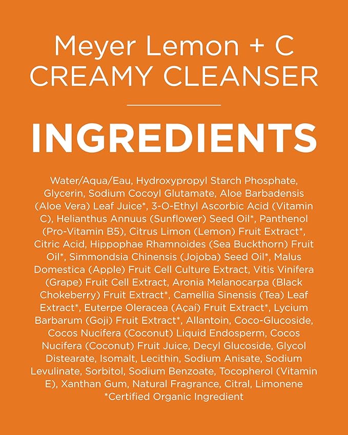 Andalou Naturals Cleanser Creamy Meyer Lemon, 6 oz