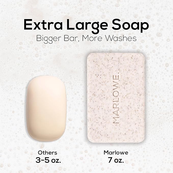 MARLOWE. No. 102 Men's Body Scrub Soap 7oz (Variety Trio) Best Exfoliating Body Soap Bars for Men, Made with Natural Ingredients, Green Tea Extract, Features 3 Amazing Scents