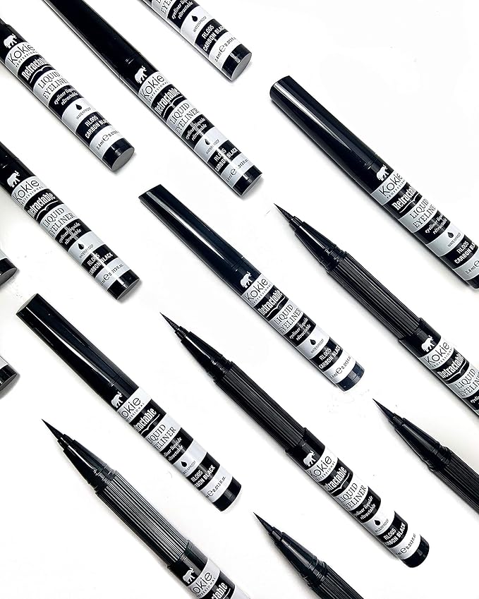 Kokie Retractable Liquid Eyeliner, Pointed Felt Tip, Waterproof & Smudge Free, Long-lasting, Vegan, Cruelty-Free