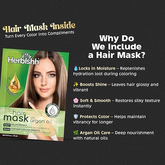 Herbishh Hair Color Shampoo for Gray Hair – Magic Hair Dye Shampoo – Colors Hair in Minutes–Long Lasting–500 Ml–3-In-1 Hair Color for Women & Men –Ammonia-Free (Dark Brown)