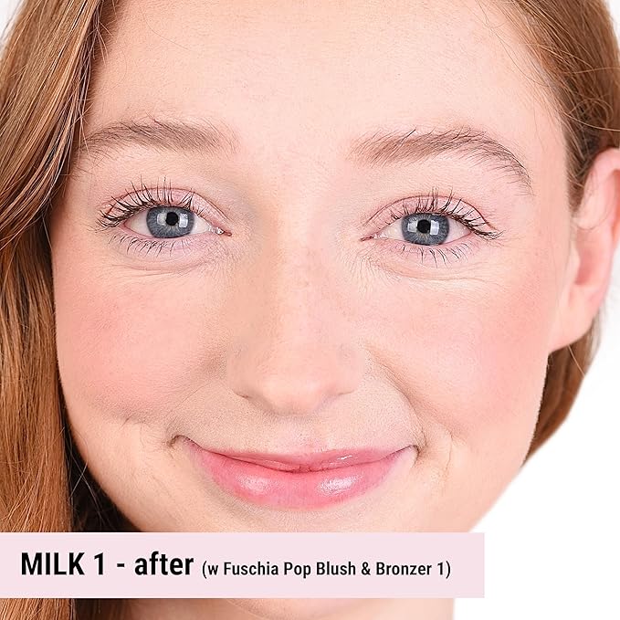 The Good Mineral Loves-You-Back 3in1 Mineral Powder Foundation (Milk 1) | Designed for Rosacea, Acne-Prone, Sensitive Skin | 3IN1 - Concealer, Powder and Foundation | Natural + Lightweight