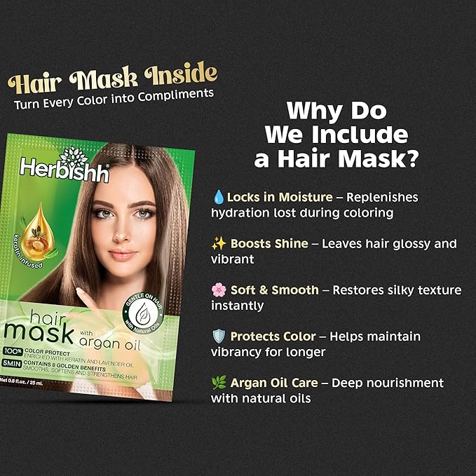 Herbishh Hair Color Shampoo for Gray Hair – Natural Hair Dye Shampoo – Colors Hair in Minutes – Lasts Up To 3-4 Weeks – 500ML – 3-In-1 Hair Color – Colors, Cleanses, and Conditions (Dark Coffee)