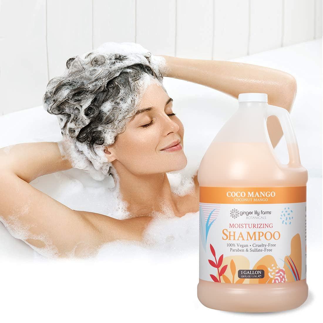 Botanicals Moisturizing Shampoo for All Hair Types, Coco Mango, 100% Vegan & Cruelty-Free, Coconut Mango Scent, 1 Gallon (128 Fl Oz) Refill