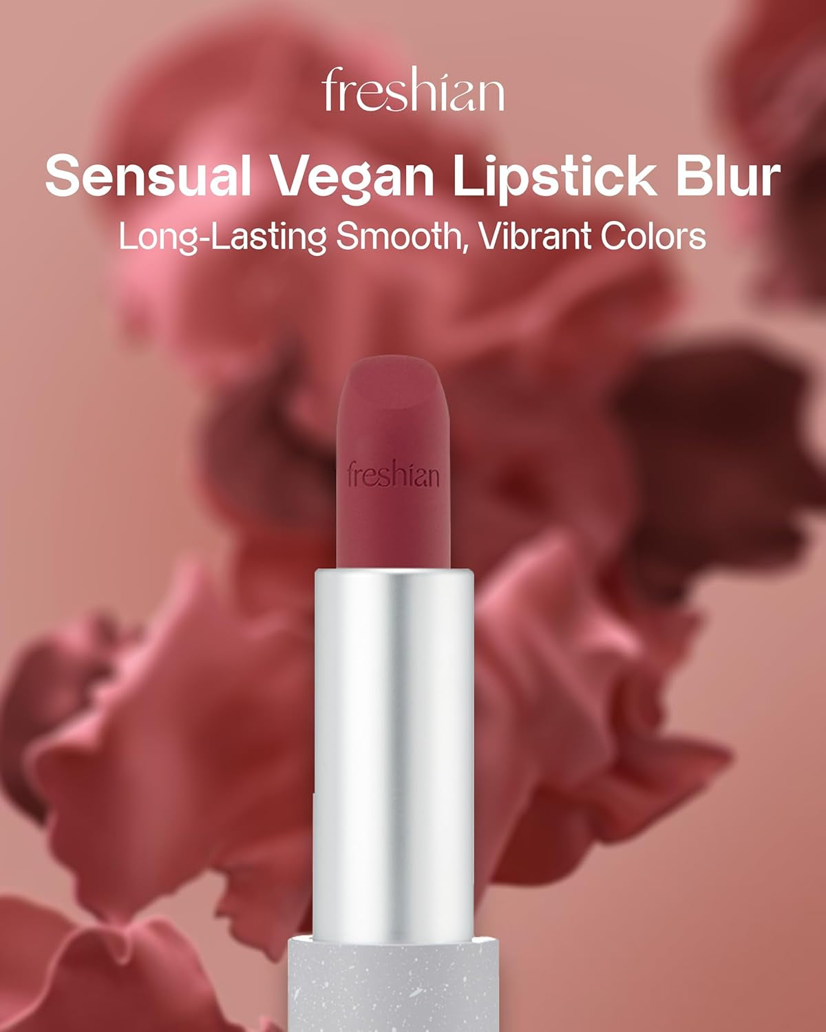 Sensual Vegan Lipstick Blur (01 Pleasure, 0.12Oz) - Long-Lasting Formula, Lightweight Matte Lipstick, Korean Makeup. Shea Cocoa Butter, Vegan.