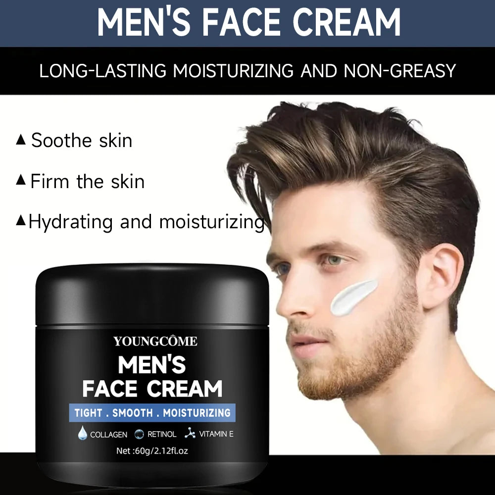 Men'S Collagen Moisturizing Cream with Retinol and Vitamins, Refreshing and Hydrating,Anti-Wrinkle Aging Moisturizing Cream