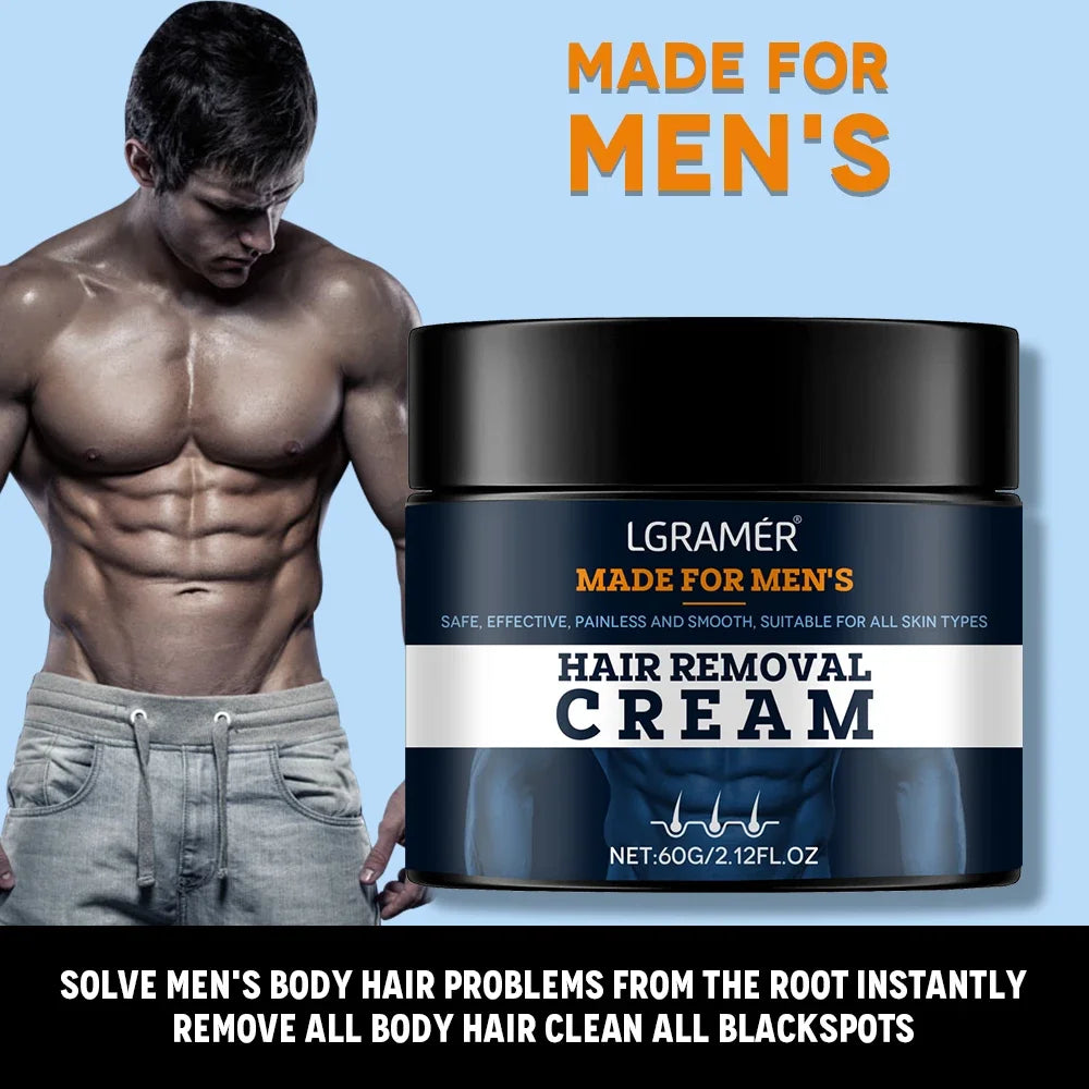Fast Hair Removal Cream Private for Men Painless Flawless Removal Depilatory Coarse Male Body Arm Armpit Leg Hair Repair Care