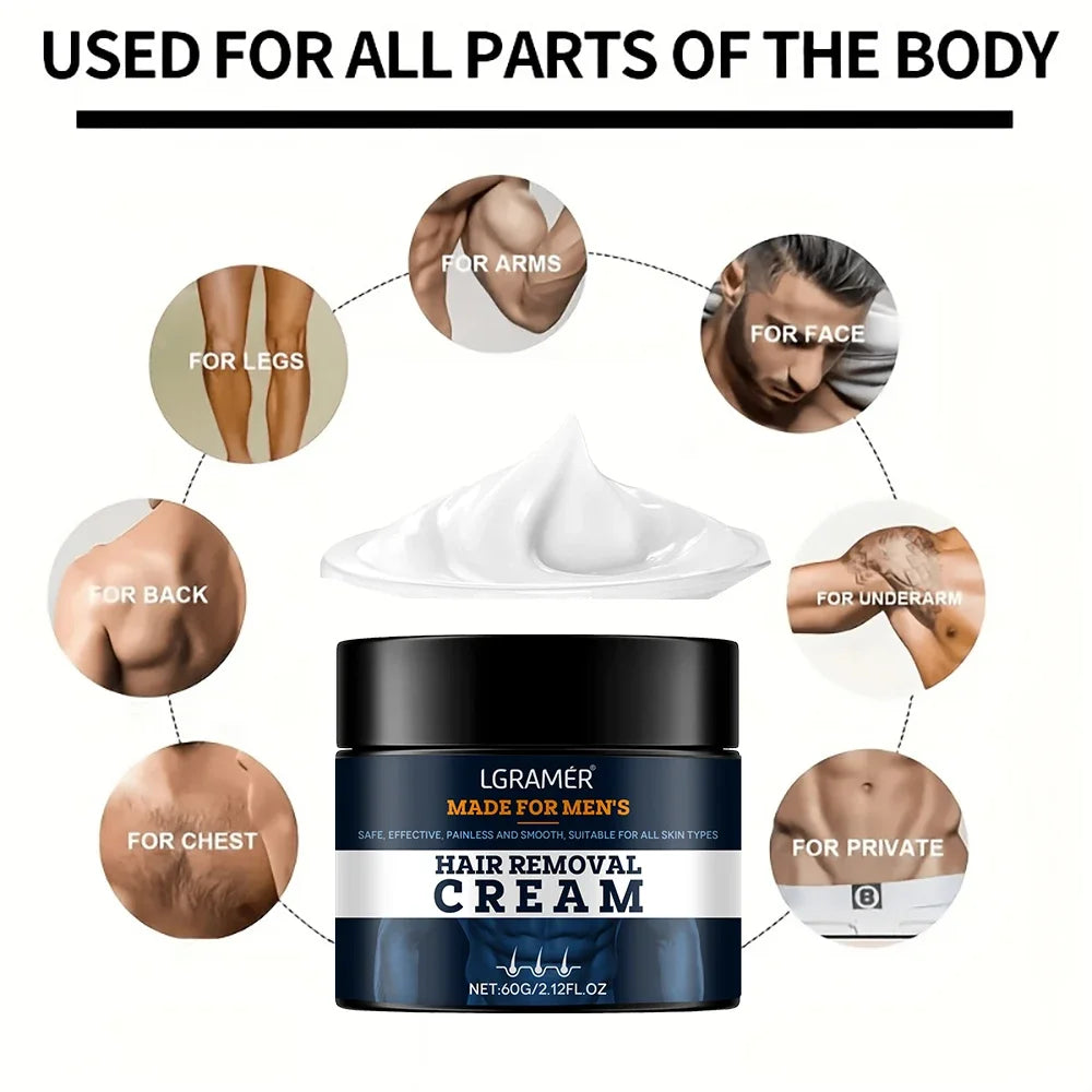 Fast Hair Removal Cream Private for Men Painless Flawless Removal Depilatory Coarse Male Body Arm Armpit Leg Hair Repair Care