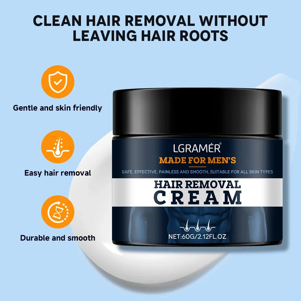 Fast Hair Removal Cream Private for Men Painless Flawless Removal Depilatory Coarse Male Body Arm Armpit Leg Hair Repair Care