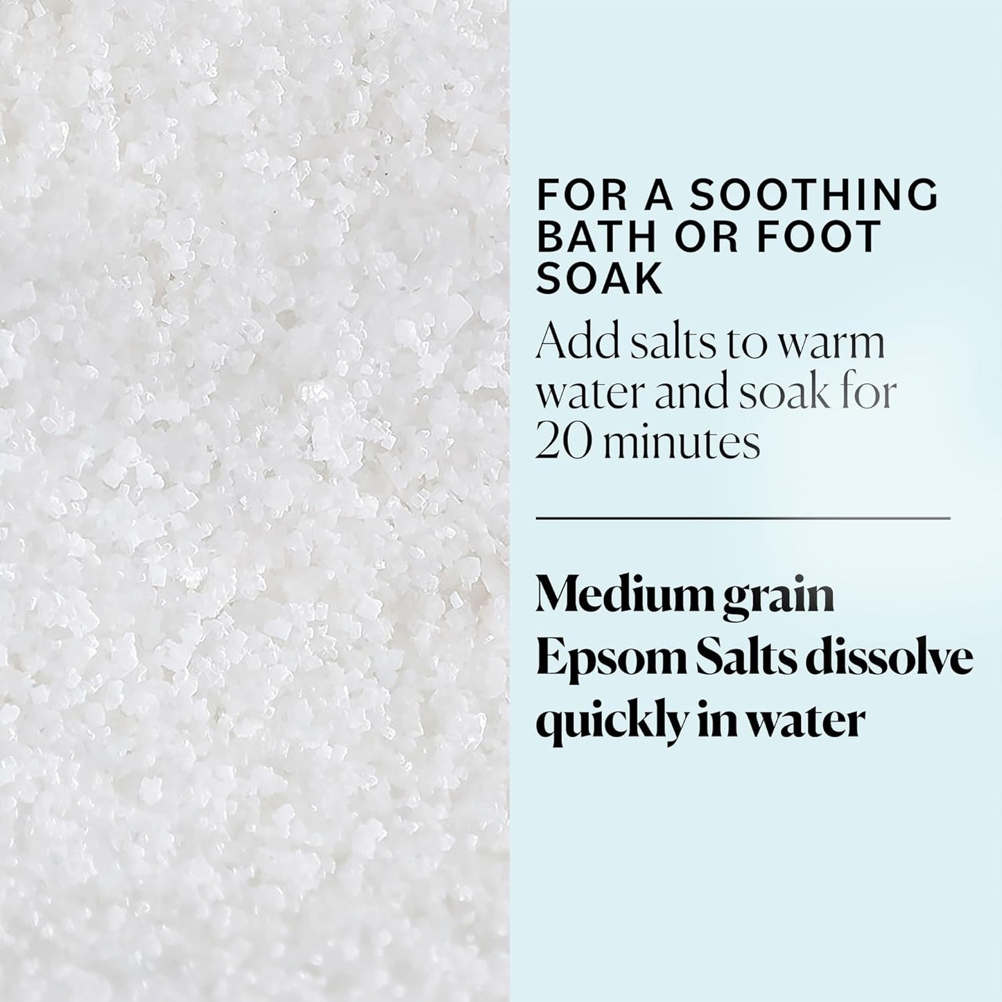 - Epsom Salt Bath Soak, 5 Lbs - Magnesium Sulfate USP - 100% Pure, Medium Grain - Unscented - Soaking Bath Salts - Resealable Bag - Natural, Vegan & Cruelty Free - Self Care - Bath & Feet