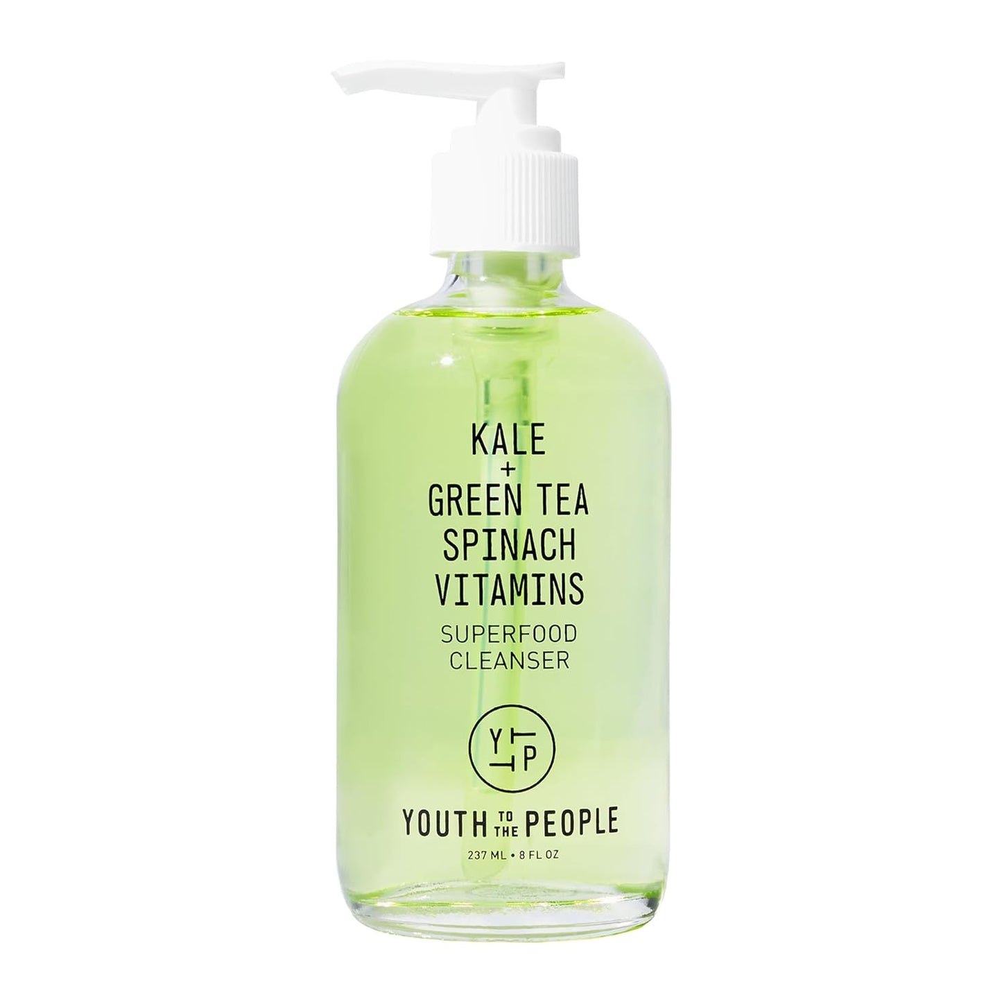 Superfood Facial Cleanser - Kale + Green Tea Daily Face Wash, Gentle Makeup Remover, with Antioxidants for Glowing Skin & Less Visible Pores, Award-Winning, Refillable Packaging