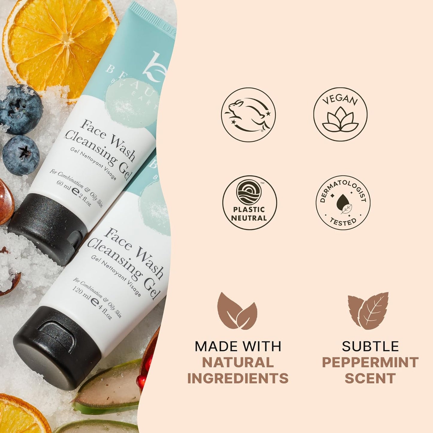 Clean Face Wash - USA Made with Organic & Natural Ingredients, Non-Toxic Facial Cleanser