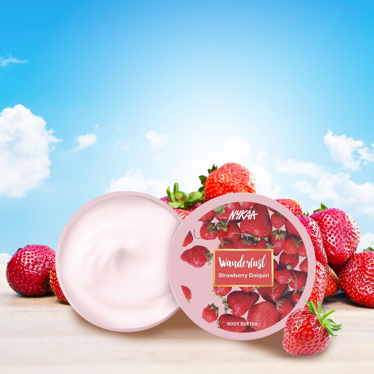 Wanderlust Body Butter - Enriched with Shea, Cocoa Butter, and Almond Oil - Vegan, Cruelty-Free - Strawberry Daiquiri - Vegan - 6.7 Oz