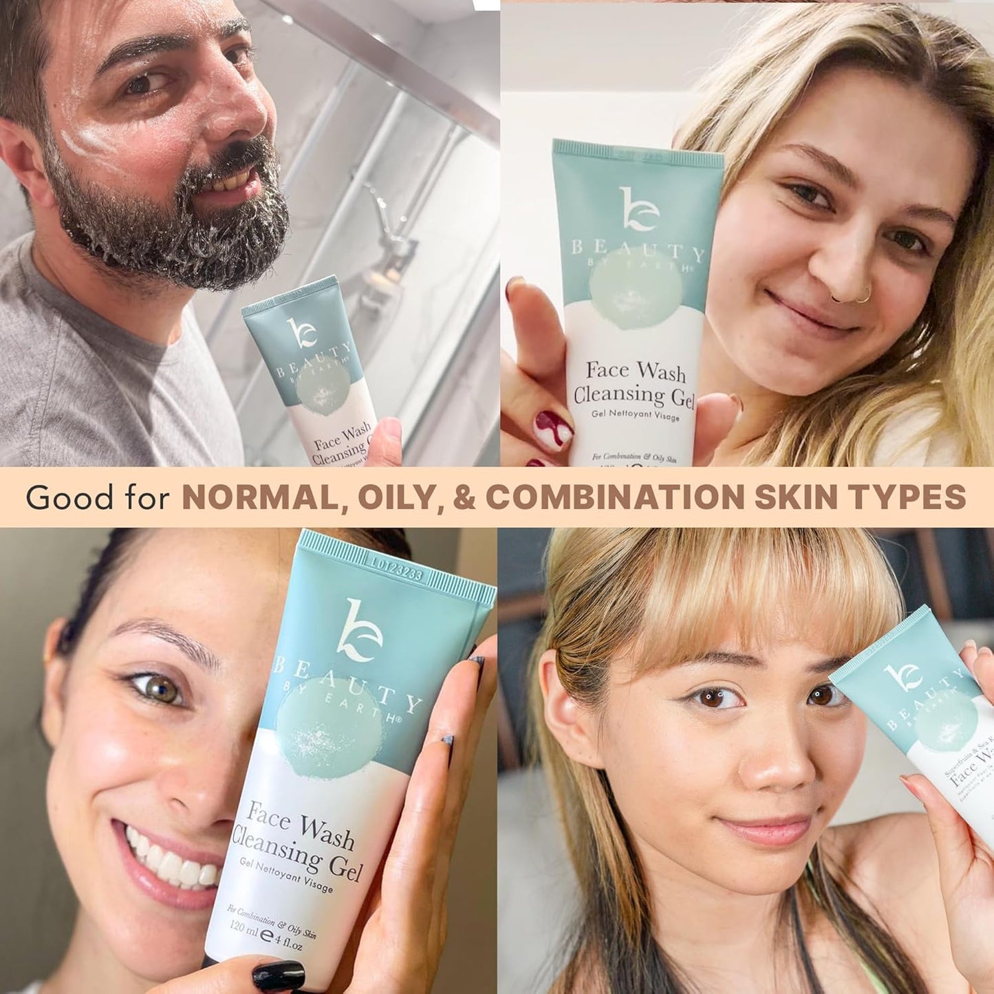 Clean Face Wash - USA Made with Organic & Natural Ingredients, Non-Toxic Facial Cleanser