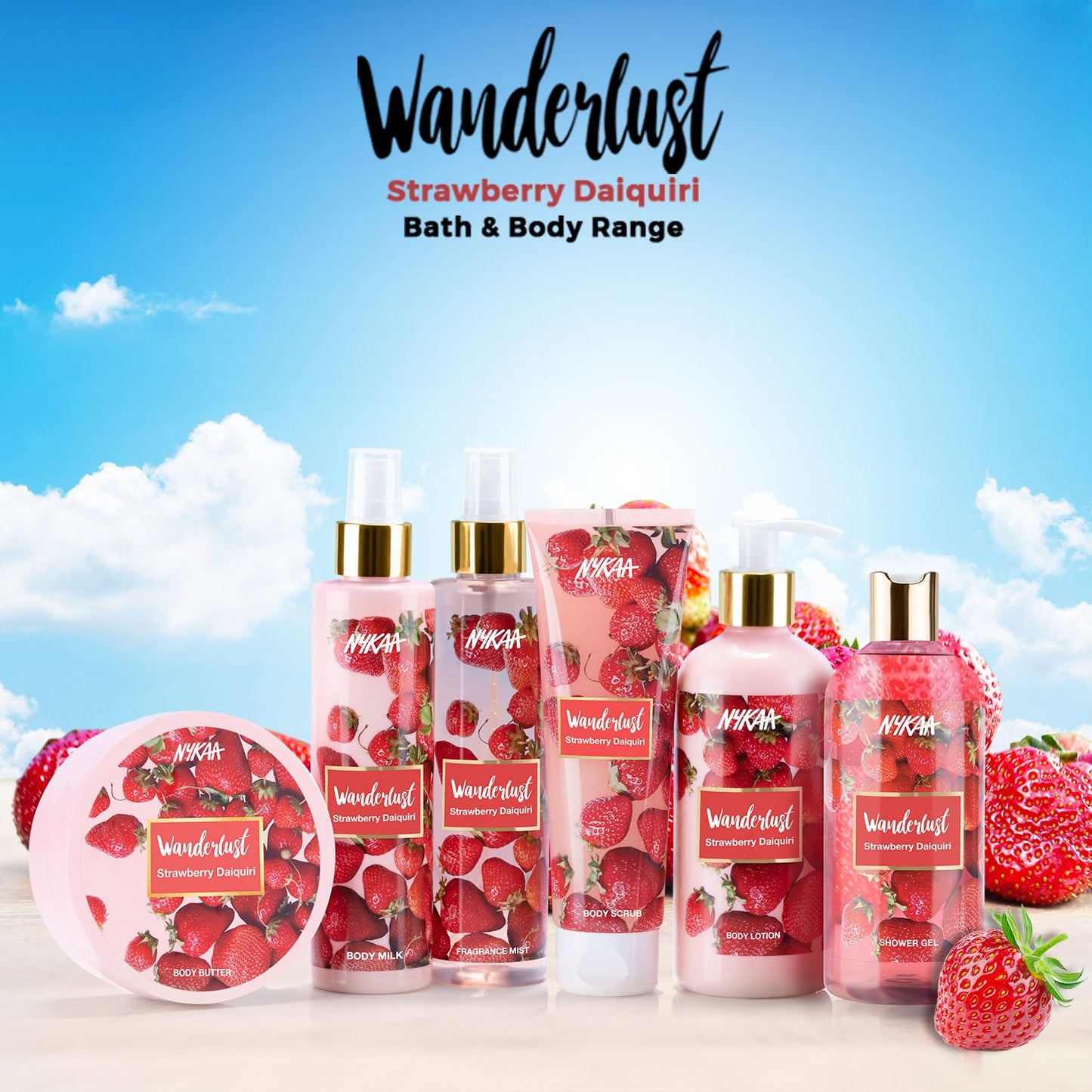 Wanderlust Body Butter - Enriched with Shea, Cocoa Butter, and Almond Oil - Vegan, Cruelty-Free - Strawberry Daiquiri - Vegan - 6.7 Oz