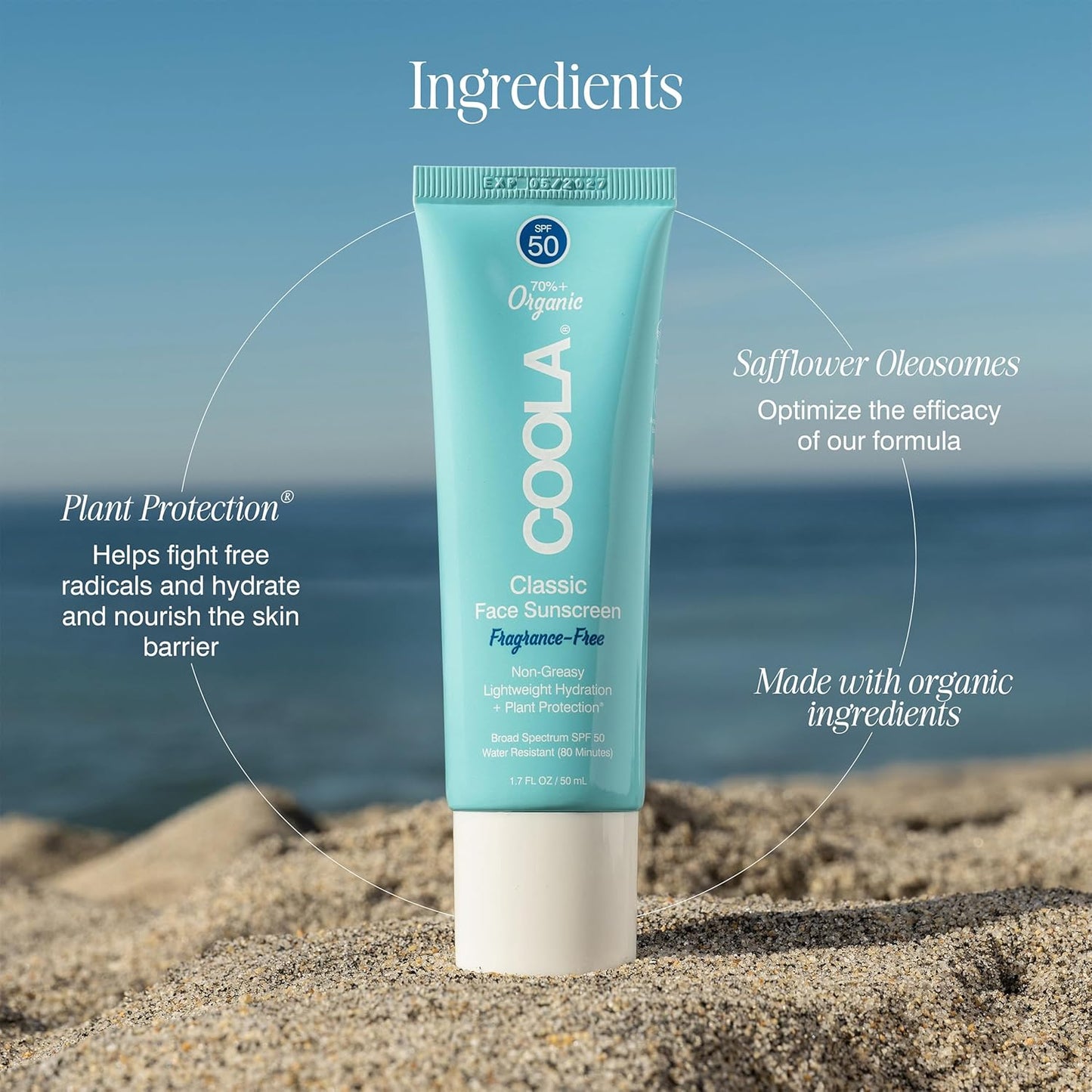 COOLA Organic Sunscreen SPF 30 Sunblock Body Lotion, Dermatologist Tested Skin Care for Daily Protection, Vegan and Gluten Free, 5 Fl Oz